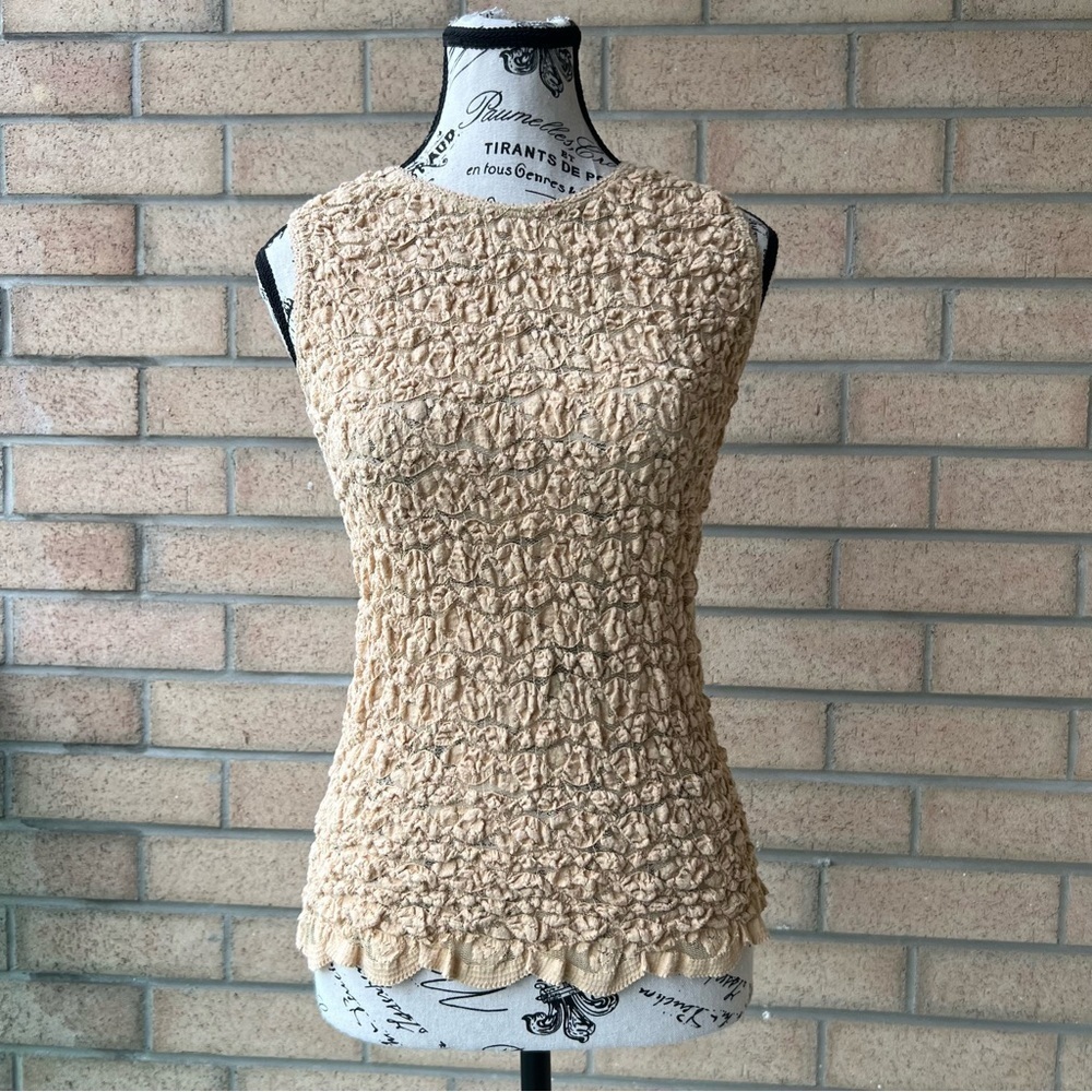 Cream and tan  tank top